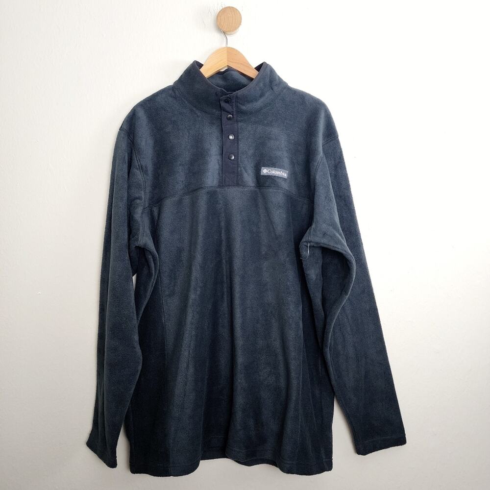 Columbia Men's Steens Mountain Half Snap Fleece Pullover Black XLT Tall - Picture 4 of 13